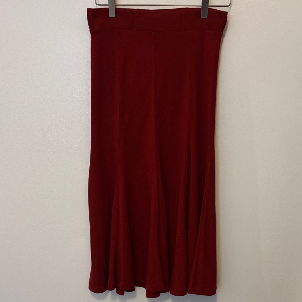 H&M Deep Red Midi Skirt